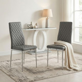 4x Milan Grey Hatched Faux Leather Dining Chairs Silver Legs - 4-GRY-MIL-CHR_AI1.jpg