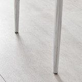 4x Milan White Hatched Faux Leather Dining Chairs Silver Legs - Milan-White-faux-leather-silver-dining-chair-8.jpg