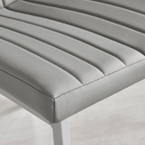 2x Isco Grey Faux Leather Dining Chairs - Isco-grey-silver-dining-chair-6.jpg