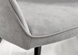 2x Falun Light Grey Fabric Dining Chairs Black Legs - Falun-Light-Grey-Fabric-Silver-Leg-Dining-Chair-6.jpg