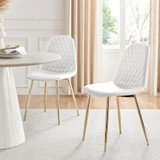 2x White Corona Dining Chairs (Gold) - Corona-White-Velvet-Din-Chair-White-Leg-1.jpg