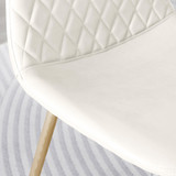2x Corona White Faux Leather Dining Chairs Gold Legs - Corona-white-gold-dining-chair-5.jpg