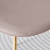 2x Corona Cappuccino Beige Faux Leather Dining Chairs Gold Legs - Corona-cappuccino-gold-dining-chair-6.jpg