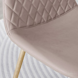 2x Corona Cappuccino Beige Faux Leather Dining Chairs Gold Legs - Corona-cappuccino-gold-dining-chair-5.jpg