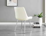 2x Pesaro Cream Velvet Dining Chairs Silver Legs - Pesaro-Silver-cream-dining-chair-3.jpg