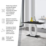 Giovani Rectangular Black and White High Gloss Glass 4 Seater Dining Table - 099-FBOX-giovani-white-4-seat-table-image-1.jpg