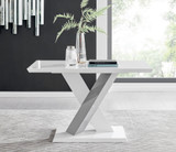 Monza Rectangular White and Grey High Gloss 4 Seater Dining Table - Monza-4-seater-chrome-glass-rectangle-modern-dining-table-1.jpg