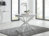 Lira Rectangular White High Gloss and Metal Extending 6 Seater Dining Table - LIRA-100cm-4-seater-chrome-glass-square-modern-dining-table-2.jpg