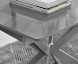 Lira Rectangular Grey High Gloss and Metal Extending 4-6 Seater Dining Table - lira-grey-100cm-4-seater-high-gloss-square-modern-dining-table-4.jpg