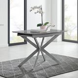 Lira Rectangular Grey High Gloss and Metal Extending 4-6 Seater Dining Table - lira-grey-100cm-4-seater-high-gloss-square-modern-dining-table-1-CROP.jpg