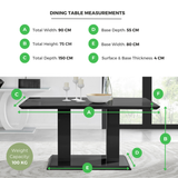 Imperia Rectangular White High Gloss 6 Seater Dining Table - IMP-6-TBL_DImension_Infographic_Temp.png