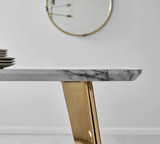 Andria Rectangular White Marble Effect Gold Leg 6 Seater Dining Table - andria-matte-marble-gold-leg-modern-rectangular-dining-table-6.jpg
