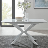 Lira Rectangular White High Gloss and Metal Extending 4-6 Seater Dining Table - LIRA-100cm-6-seater-chrome-glass-square-modern-dining-table-1-CROP.jpg Lira Rectangular White High Gloss and Metal Extending 4-6 Seater Dining Table - LIRA-100cm-6-seater-chrome-glass-square-modern-dining-table-1-CROP.jpg