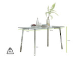 Cosmo Rectangular Glass and Silver Metal 4 Seater Dining Table - thumbnail_cosmo_dining_table_dimensions.jpg