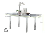 Enna Rectangular White Glass Extending 4-6 Seater Dining Table - thumbnail_Enna 4 Dining Table White dimensions 70.jpg
