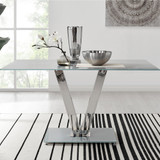 Florini Rectangular Grey Glass V 4-6 Seater Dining Table - florini-6-seats-grey-glass-modern-rectangle-dining-table-1-CROP.jpg