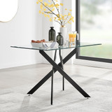Leonardo Rectangular Glass and Black Metal 4 Seater Dining Table - leonardo-black-4-black-modern-rectangular-dining-table-1-CROP.jpg
