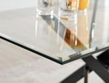 Leonardo Rectangular Glass and Black Metal 4 Seater Dining Table - leonardo-black-4-black-modern-rectangular-dining-table-3.jpg
