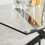 Leonardo Rectangular Glass and Black Metal 4 Seater Dining Table - LEO-BLK-4-DIN-TBL3.jpg