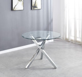 Selina Chrome Round Square Leg Glass Dining Table  - selina-glass-chrome-square-leg-round-100-dining-table.jpg