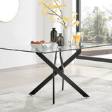 Leonardo Rectangular Glass and Black Metal 6 Seater Dining Table - leonardo-black-6-black-modern-rectangular-dining-table-1-CROP.jpg