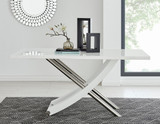 Mayfair Rectangular White High Gloss and Silver Metal 6 Seater Dining Table - mayfair-6-seater-high-gloss-modern-rectangle-dining-table-2_56.jpg