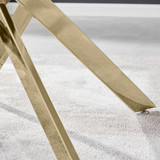 Leonardo Rectangular Glass and Gold Metal 6 Seater Dining Table - LEO-GLD-6-TBL_5.jpg