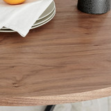 Adley Round Wood and Black Metal Storage 4 Seater Dining Table - Adley-modern-round-wood-dining-table-5.jpg