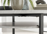 Adley Grey Matte Concrete and Black Metal Round Storage Dining Table - adley-modern-round-grey-concrete-dining-table-3.jpg