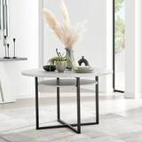 Adley Round Grey Matte Concrete Storage 4 Seater Dining Table - adley-modern-round-grey-concrete-dining-table-1-CROP.jpg