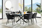 Leonardo Black Leg Glass Dining Table & 6 Calla Black Leg Chairs - leonardo-black-6-black-rectangular-dining-table-6-black-velvet-calla-black-chairs-set.jpg