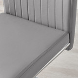 2x Lorenzo Grey Faux Leather Dining Chairs - Lorenzo-grey-silver-dining-chair-5.jpg