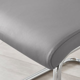 2x Lorenzo Grey Faux Leather Dining Chairs - Lorenzo-grey-silver-dining-chair-6.jpg