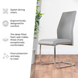 2x Lorenzo Grey Faux Leather Dining Chairs - 103-FBOX-Lorenzo-Chair-image-1.jpg