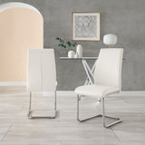 2x Lorenzo White Faux Leather Dining Chairs - Lorenzo-White-Faux-Leather-Din-Chair-Silver-Leg-3.jpg