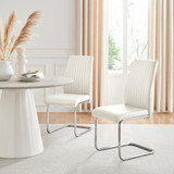 2x Lorenzo White Faux Leather Dining Chairs - Lorenzo-White-Faux-Leather-Din-Chair-Silver-Leg-1-CROP.jpg