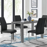 Pivero Grey High Gloss Dining Table And 4 Lorenzo Chairs Set - pivero-4-seater-grey-high-gloss-rectangle-dining-table-4-black-leather-lorenzo-chairs-set-CROP.jpg