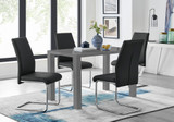 Pivero Grey High Gloss Dining Table And 4 Lorenzo Chairs Set - pivero-4-seater-high-gloss-rectangle-dining-table-4-black-leather-lorenzo-chairs-set-1_1.jpg