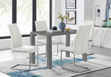 Pivero Grey High Gloss Dining Table And 4 Lorenzo Chairs Set - pivero-4-seater-high-gloss-rectangle-dining-table-4-white-leather-lorenzo-chairs-set-1_1.jpg