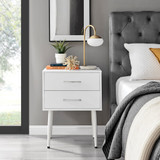 Taylor 2 Drawer White Bedside Table Silver Handles - Taylor Bedside table 2 draw white-silver-1.jpg