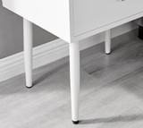 Taylor 2 Drawer White Bedside Table Silver Handles - taylor-bedside-table-2-draw-white-silver-5.jpg