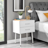 Taylor 2 Drawer White Bedside Table Silver Handles - Taylor-Bedside-table-2-draw-white-silver-2.jpg