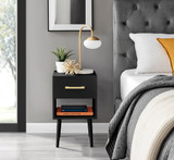 Taylor 1 Drawer Black Bedside Table Gold Handles - Taylor Bedside table 1 draw black-gold-1.jpg