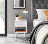 Taylor 1 Drawer White Bedside Table Silver Handles - Taylor Bedside table 1 draw white-silver-1.jpg