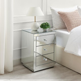 Italian 3 Drawer Mirrored Bedside Table - Italian-mirrored-bedside-1.jpg