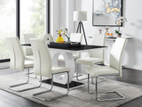 Giovani High Gloss And Glass Dining Table And 6 Lorenzo Chairs Set - giovani-blck-high-gloss-rectangle-dining-table-6-white-leather-lorenzo-chairs-set_1.jpg
