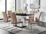 Giovani High Gloss And Glass Dining Table And 6 Lorenzo Chairs Set - giovani-blck-high-gloss-rectangle-dining-table-6-cappuccino-lorenzo-chairs_1.jpg