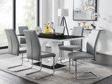 Giovani High Gloss And Glass Dining Table And 6 Lorenzo Chairs Set - giovani-blck-high-gloss-rectangle-dining-table-6-grey-leather-lorenzo-chairs-set_1.jpg