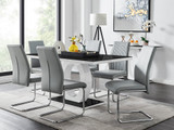 Giovani High Gloss And Glass Dining Table And 6 Lorenzo Chairs Set - giovani-black-high-gloss-rectangle-dining-table-6-grey-leather-lorenzo-chairs-set_1.jpg
