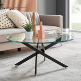 Novara Round Glass and Black Coffee Table - Novara-coffee-table-black-leg-2s.jpg